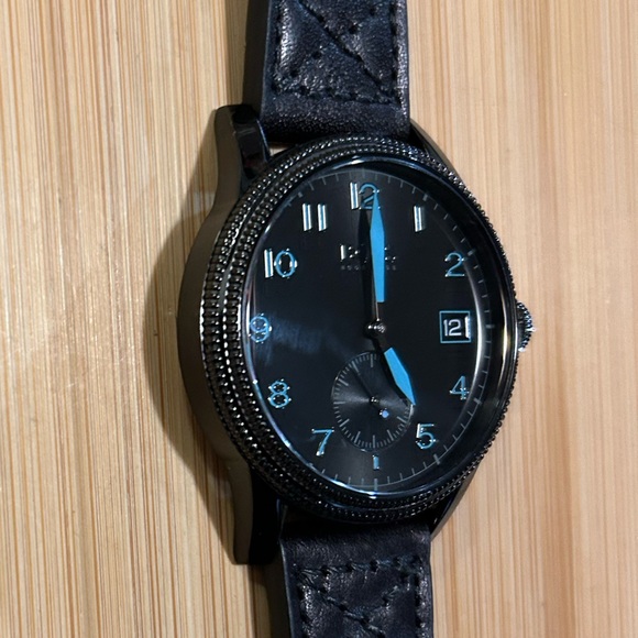 Hugo Boss Watch With 44mm Black Face & Black Leather Band - Picture 4 of 8